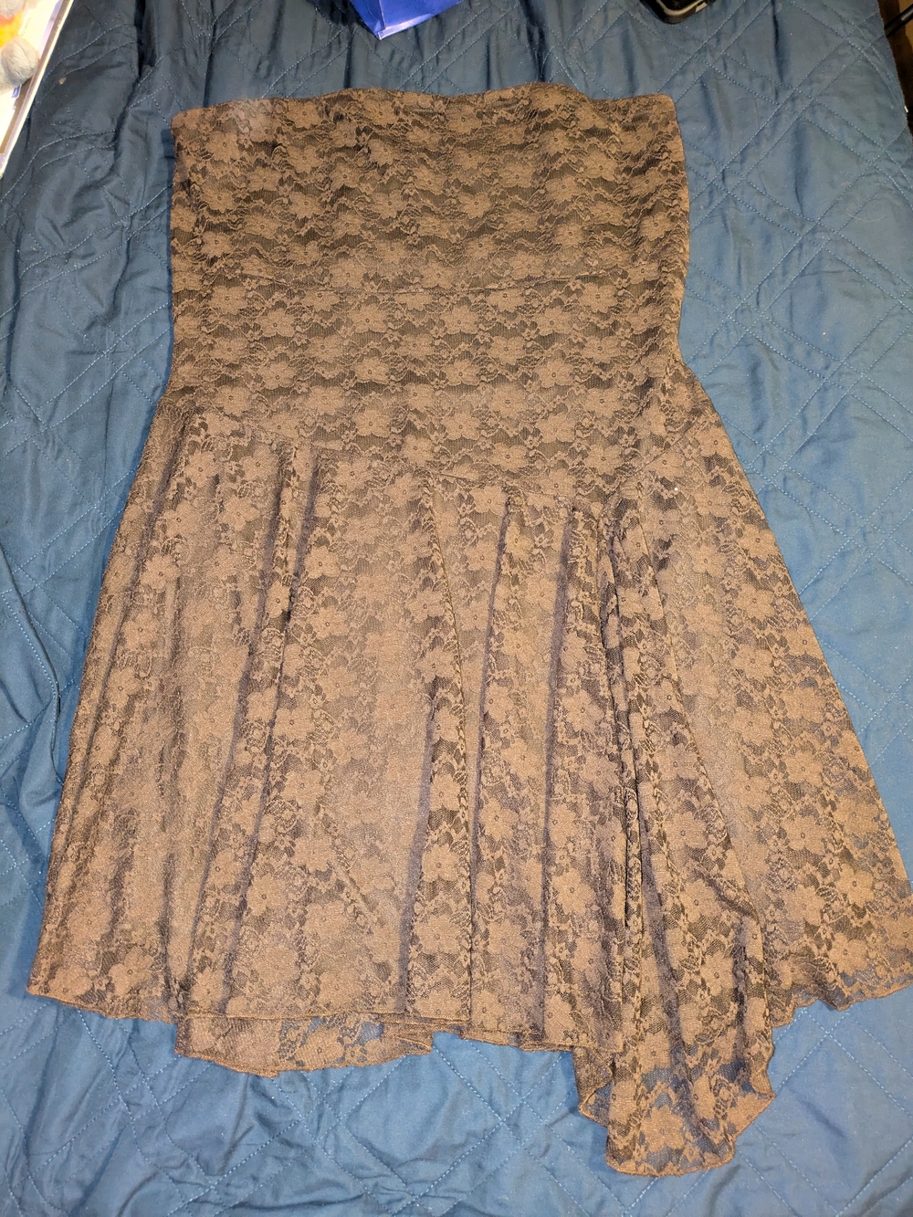 Forever 21 Strapless Brown Lace Fit & Flare Dress